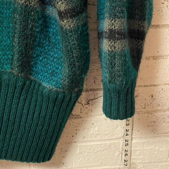 Vintage 80's Plaid Sweater Grandpa Cardigan large - Picture 3 of 8